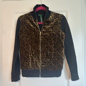 Vintage Lauren by Ralph Lauren Velour Sweater Jacket